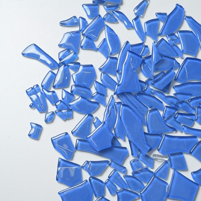 Mosaikshop Schweiz - Mosaiksteine| Softglas polygonal multi - mittelblau |  CR21-99