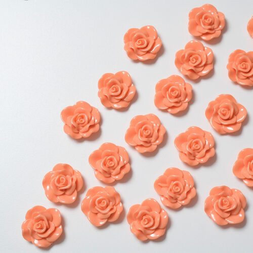 Mosaikshop Schweiz | Rose - Kunststoff - glanz - orange - 28mm |  DD15