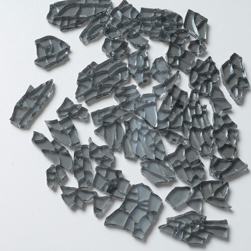 Mosaikshop Schweiz - Mosaiksteine| Eisglas - polygonal - transparent - irisée - metallgrau |  E20-6
