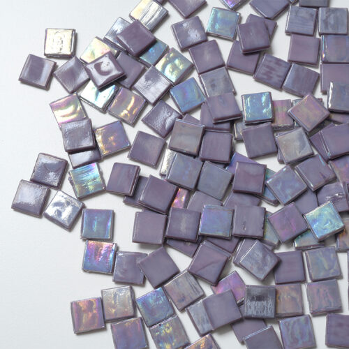 Mosaikshop Schweiz - Mosaiksteine| Perlglas - irisée - opak - violett - 15x15mm |  EO62-15