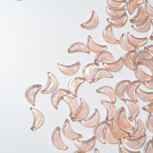 Mosaikshop Schweiz | Glasform - Mond - transparent - irisée - rosa - 10/20mm |  GF14