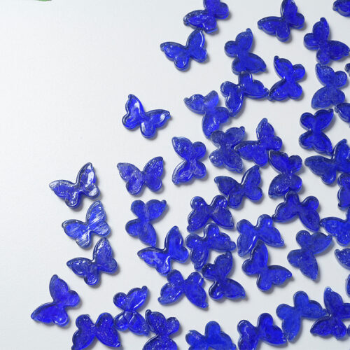 Mosaikshop Schweiz - Mosaiksteine| Glasform - Schmetterling - transparent - blau - 12/22mm |  GF16