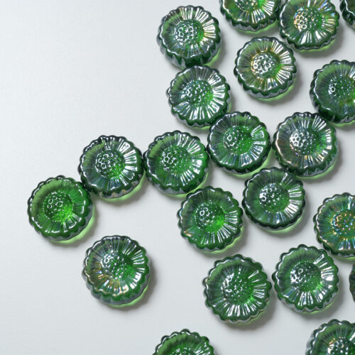 Mosaikshop Schweiz - Mosaiksteine| Margeritte - transparent - irisée - grün - 30mm |  GFG22