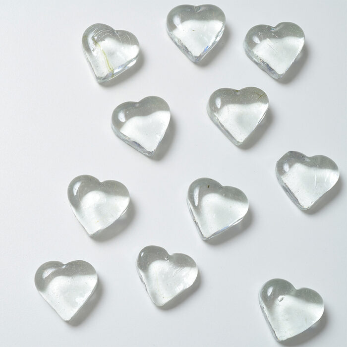 Mosaikshop Schweiz - Mosaiksteine| Herz - transparent - farblos - 28mm |  GFG33