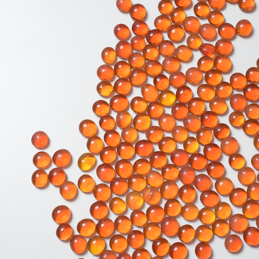 Mosaikshop Schweiz | Glasnuggets - transparent - orange - rund - 10-12mm | GNO01