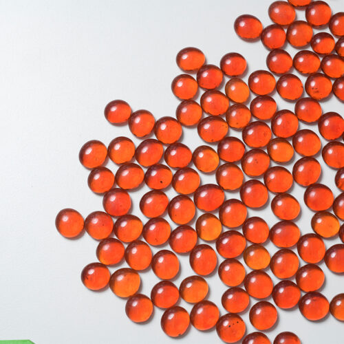Mosaikshop Schweiz - Mosaiksteine| Glasnuggets - transparent - orange - rund - 12-15mm |  GNO02