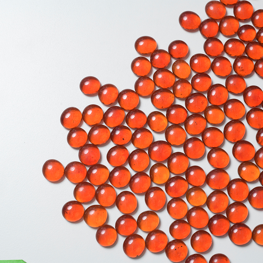 Mosaikshop Schweiz | Glasnuggets - transparent - orange - rund - 12-15mm | GNO02