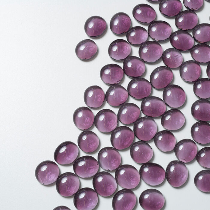 Mosaikshop Schweiz - Mosaiksteine| Glasnuggets - transparent - violett - rund - 18-20mm |  GNV03