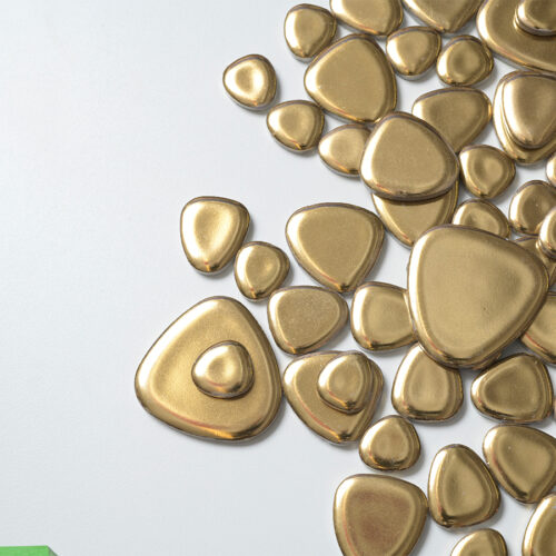 Mosaikshop Schweiz | Keramikmosaik - Keramik - gold - 18 / 25 / 30 / 45mm  |  KM11