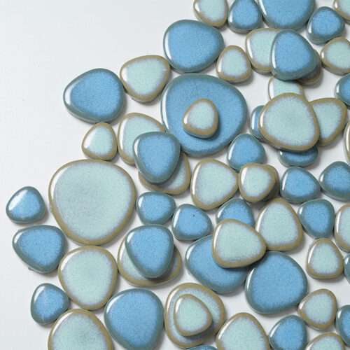 Mosaikshop Schweiz - Mosaiksteine| Keramikmosaik - Keramik - blau-türkis - 18 / 25 / 30 / 45mm  |  KM20
