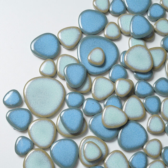 Mosaikshop Schweiz | Keramikmosaik - Keramik - blau-türkis - 18 / 25 / 30 / 45mm  |  KM20
