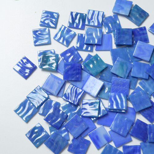 Mosaikshop Schweiz - Mosaiksteine| Murano - mamoriert - opak - blau-türkis - 20x20mm |  LG15