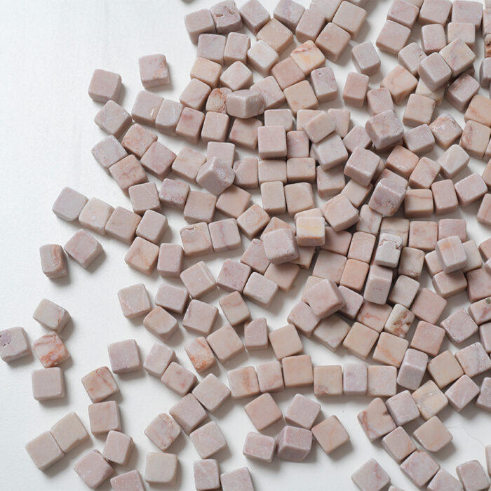 Mosaikshop Schweiz - Mosaiksteine| Marmor - Pink Cream - Quadrat - 10x10x8mm |  M12-10-8