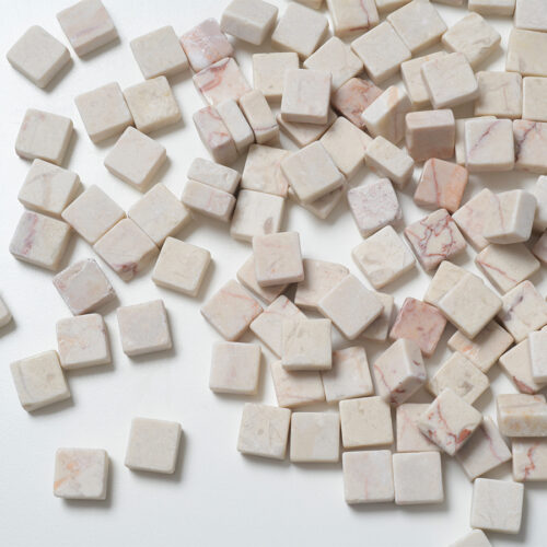 Mosaikshop Schweiz - Mosaiksteine| Marmor - Pink Cream - Quadrat - 15x15x8mm |  M12-15-8