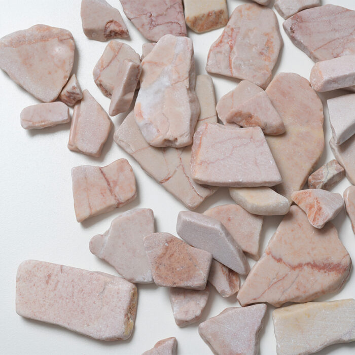 Mosaikshop Schweiz | Marmor - Pink Cream - polygonal - ca. 20x60x8mm |  M12-P