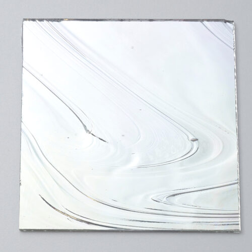 Mosaikshop Schweiz | Spiegel - Tiffanyglasspiegel - Quadrat - silber irisée - 10x10cm |  SP-Spez2