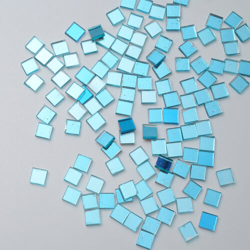 Mosaikshop Schweiz - Mosaiksteine| Spiegel - Standard - Quadrat - blau - 10x10mm |  SP10-70