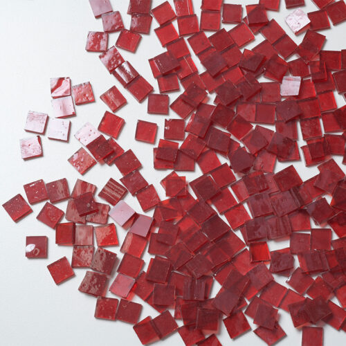 Mosaikshop Schweiz - Mosaiksteine| Tiffany - transparent - rot - 10x10mm |  T051-10