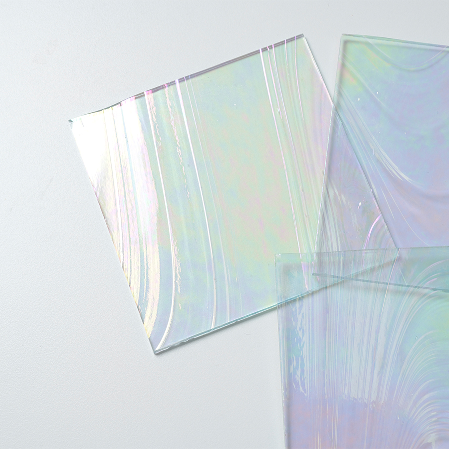 Mosaikshop Schweiz | Tiffanyglas - transparent - farblos - irisée - 10x10cm | TT01
